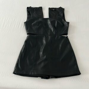 7 For all Mankind Black Faux Leather Skort/Dresss